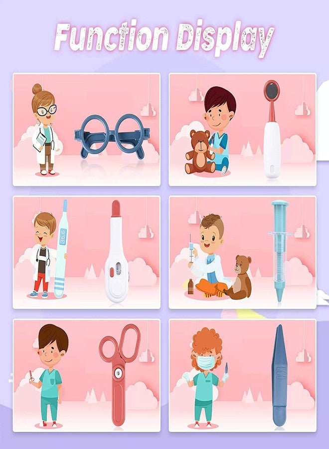 BLUEBELL 3 in 1 Doctor Doctor Set for Kids 3 in 1 Multi Function Pretend Mobile Doctor Medical Play Set with Portable Suitcase Design for Girls and Boys (Pink Doctor Set) - Image 5